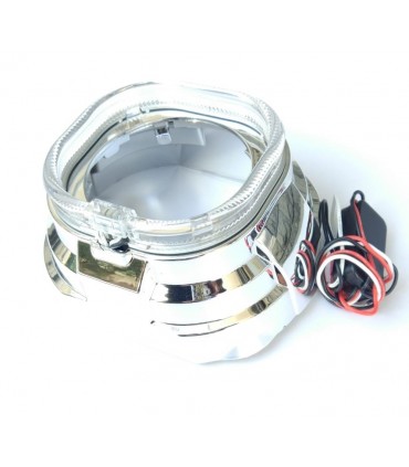 COPPIA COVER  SQUARE SHAPE + LED PER PROIETTORI 2.5" E 3"