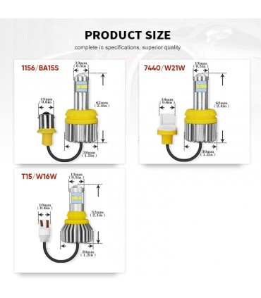 KIT FULL LED T15 RETROMARCIA 