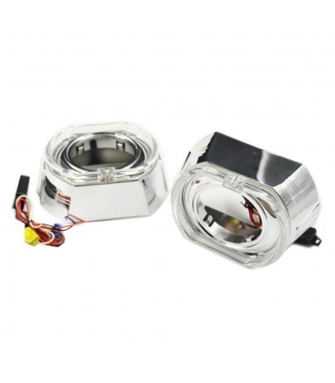 COPPIA COVER BMW SILVER + LED 2.5 POLLICI
