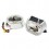 COPPIA COVER BMW SILVER + LED PER PROIETTORI SMALL 2.5"
