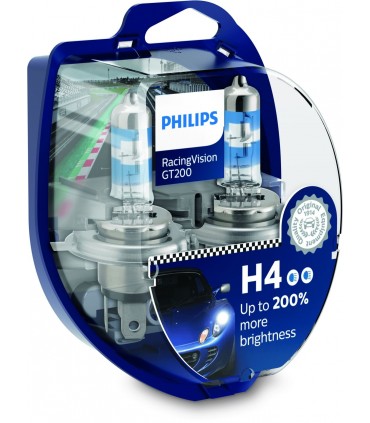 PHILIPS COPPIA H4 12V 60/55W  RACINGVISION GT200 +200%