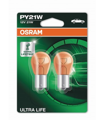 OSRAM COPPIA FRECCIA ARANCIONE PY21W ULTRA LIFE 3X 7507ULT
