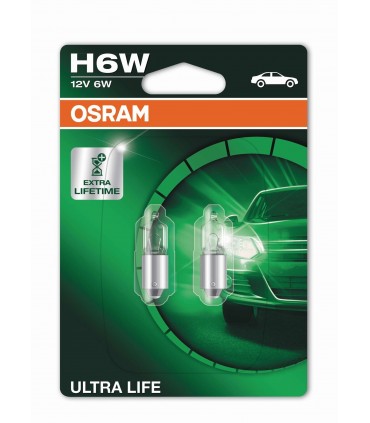 OSRAM COPPIA H6W BAX9S ULTRA LIFE 3X 64132ULT