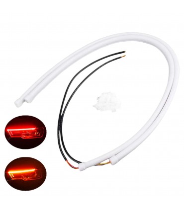 COPPIA TUBO FLESSIBILE LED 45CM BICOLOR ROSSO ARANCIONE