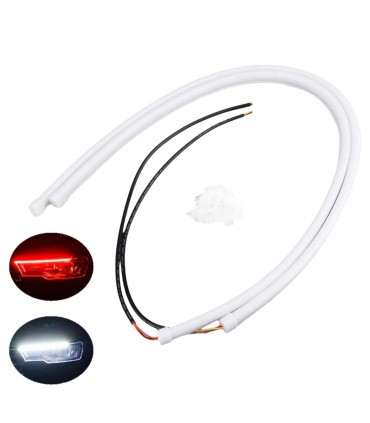 COPPIA TUBO FLESSIBILE LED 45CM BICOLOR BIANCO ROSSO