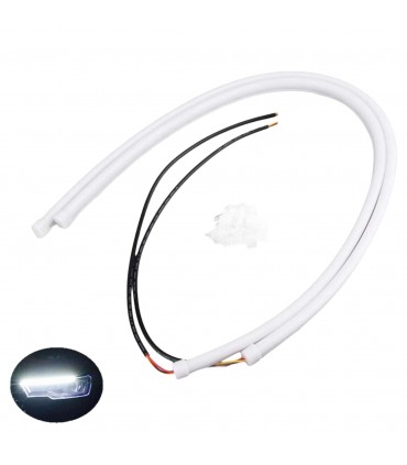 COPPIA TUBO FLESSIBILE LED 60CM NO-BICOLOR BIANCO