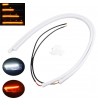 COPPIA TUBO FLESSIBILE LED 60CM BICOLOR DINAMICO SEQUENZIALE BIANCO ARANCIONE