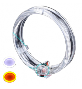 SINGOLO ANELLO ANGEL EYES  LED  CRYSTAL BIANCO + ARANCIONE