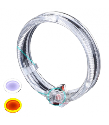 SINGOLO ANELLO ANGEL EYES  LED  CRYSTAL BIANCO + ARANCIONE