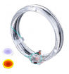 SINGOLO ANELLO ANGEL EYES  LED  CRYSTAL BIANCO + ARANCIONE