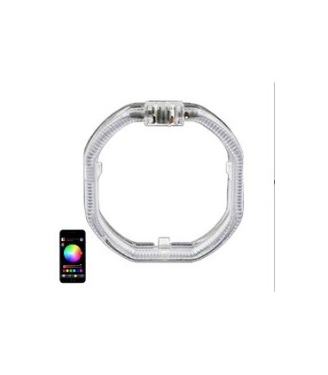 COPPIA ANELLI ANGEL EYES SQUARE LED CRYSTAL RGB