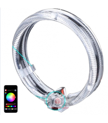 COPPIA ANELLI ANGEL EYES  LED CRYSTAL RGB
