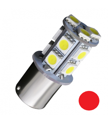 SINGOLA LAMPADA  STOP POSIZIONE RETRO DIURNE P21W BA15S 13 LED 5050 ROSSO