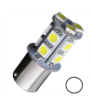 SINGOLA LAMPADA STOP POSIZIONE RETRO DIURNE P21/5W BA15D 13 LED 5050 BIANCO