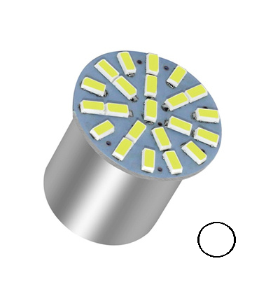 SINGOLA LAMPADA STOP POSIZIONE RETRO DIURNE P21W BA15S 22 LED SMD BIANCO