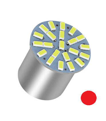 SINGOLA LAMPADA  STOP POSIZIONE RETRO DIURNE P21/5W BA15D 22 LED SMD ROSSO