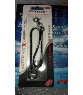 Portachiavi per bloccasterzo Filo in Silicone Auto Block Shaft E Simili NERO/ROSSO/BLU