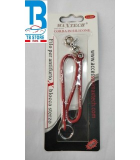 Portachiavi per bloccasterzo Filo in Silicone Auto Block Shaft E Simili NERO/ROSSO/BLU