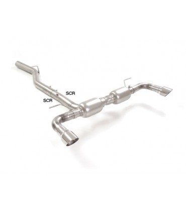 50.0938.60 Posteriore inox sdoppiato con terminali rotondi 2 / 90 mm Sport Line Alfa romeo Giulia 2.2TD 118kw