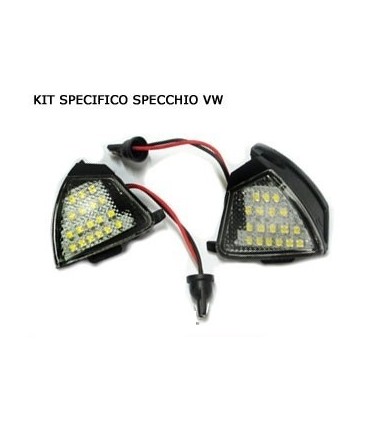 COPPIA PLAFONIERA LUCE LED SPECCHIO RETROVISORE VW GOLF 5