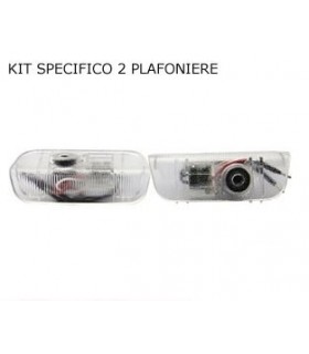COPPIA PLAFONIERA PORTIERA PROIETTORE LOGO LED VW GOLF POLO PASSAT