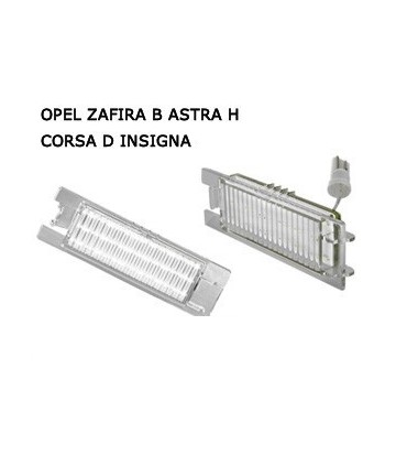 COPPIA PLAFONIERA TARGA LED NO ERRORE OPEL ZAFIRA B ASTRA H CORSA D INS