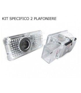 COPPIA PLAFONIERA PORTIERA PROIETTORE LOGO LED AUDI A3 A4 A5 A6