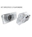 COPPIA PLAFONIERA PORTIERA PROIETTORE LOGO LED AUDI A3 A4 A5 A6