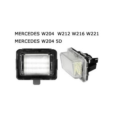 COPPIA PLAFONIERA TARGA LED NO ERRORE MERCEDES W204 W212 W26 W221 W204