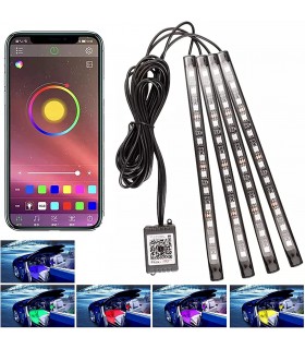 STRISCIA LED RGB INTERNI AUTO 4 IN 1 CONTROLLO APP