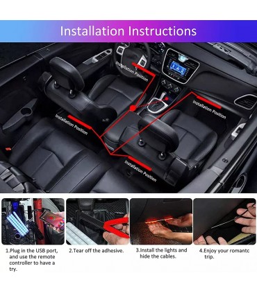 STRISCIA LED RGB INTERNI AUTO 4 IN 1 CONTROLLO APP
