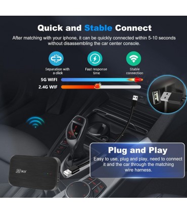 Android Auto Apple Carplay Ai Box 2+32G Wireless Senza Fili