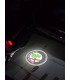 COPPIA PLAFONIERA PORTIERA PROIETTORE LOGO ALFA ROMEO IN VETRO NON SCOLORISCE