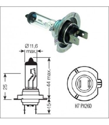 LAMPADA H7 55W XENON VISION LUCE BIANCO PURO 4500K