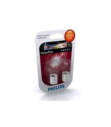 COPPIA LAMPADA PHILIPS VISIONPLUS P21W BA15S +50% LUCE 12498VPB2