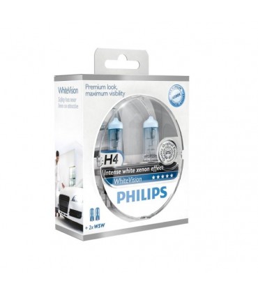 COPPIA H4 PHILIPS WHITE VISION